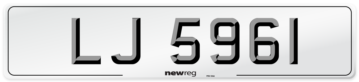 LJ 5961 Number Plate from New Reg
